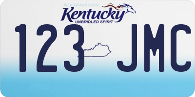 KY license plate 123JMC