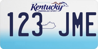 KY license plate 123JME