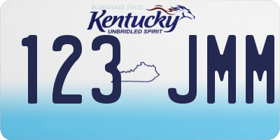 KY license plate 123JMM