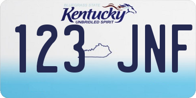 KY license plate 123JNF