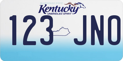 KY license plate 123JNO