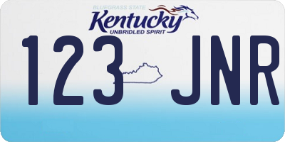 KY license plate 123JNR