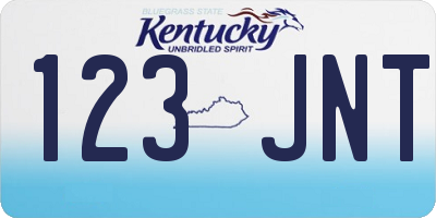 KY license plate 123JNT