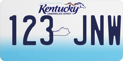 KY license plate 123JNW
