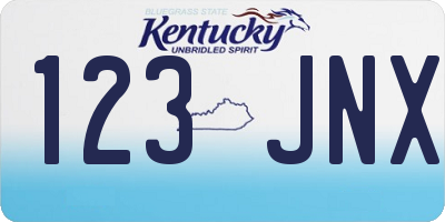 KY license plate 123JNX