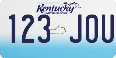 KY license plate 123JOU