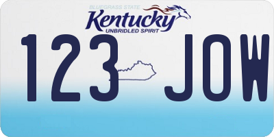 KY license plate 123JOW