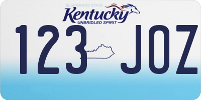 KY license plate 123JOZ
