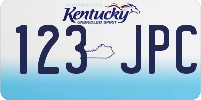KY license plate 123JPC