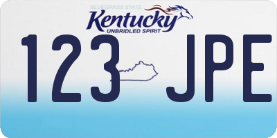 KY license plate 123JPE