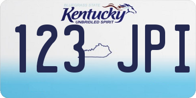 KY license plate 123JPI