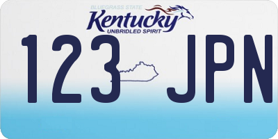 KY license plate 123JPN