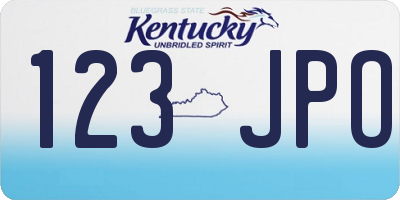 KY license plate 123JPO