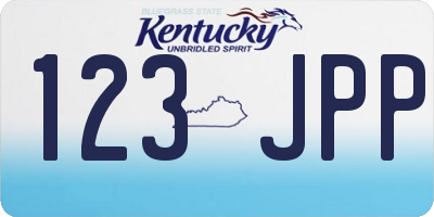 KY license plate 123JPP