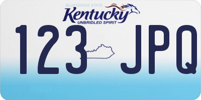 KY license plate 123JPQ