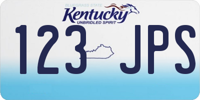 KY license plate 123JPS