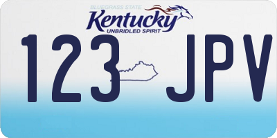 KY license plate 123JPV