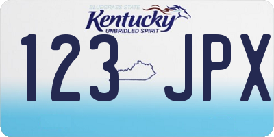 KY license plate 123JPX