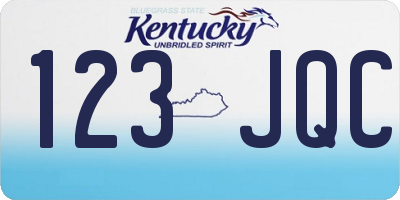 KY license plate 123JQC