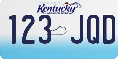 KY license plate 123JQD