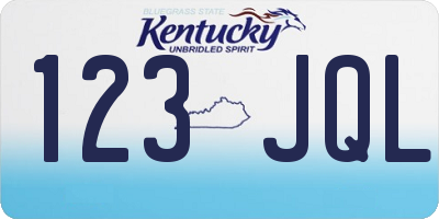 KY license plate 123JQL