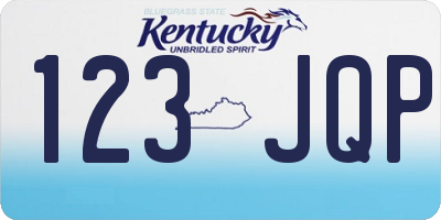 KY license plate 123JQP
