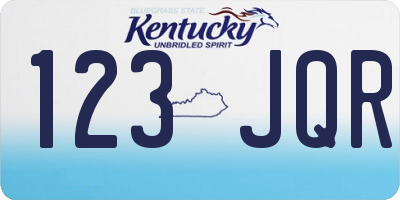 KY license plate 123JQR