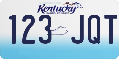 KY license plate 123JQT