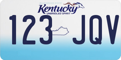 KY license plate 123JQV