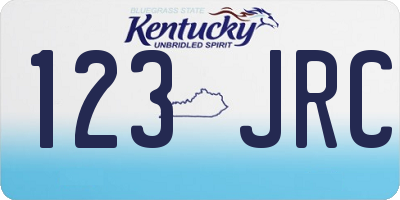 KY license plate 123JRC