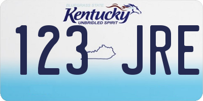 KY license plate 123JRE