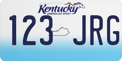 KY license plate 123JRG