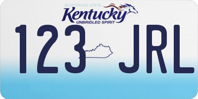 KY license plate 123JRL
