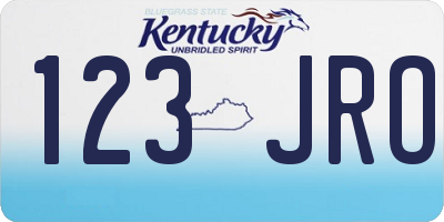 KY license plate 123JRO