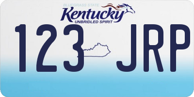KY license plate 123JRP