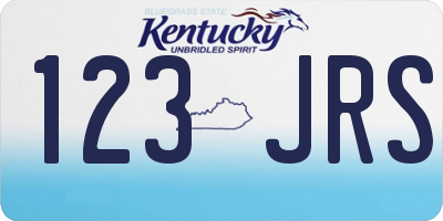 KY license plate 123JRS