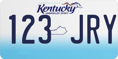 KY license plate 123JRY