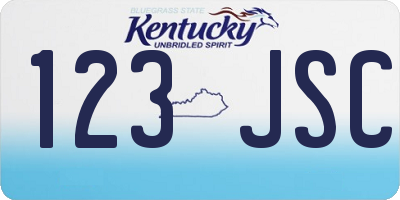 KY license plate 123JSC