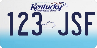 KY license plate 123JSF