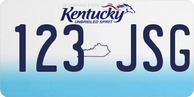 KY license plate 123JSG