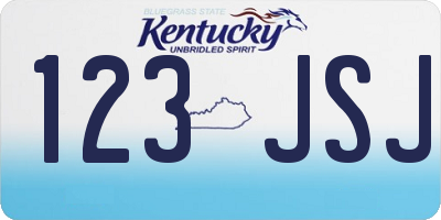 KY license plate 123JSJ