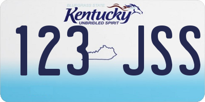 KY license plate 123JSS