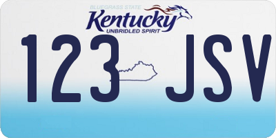 KY license plate 123JSV