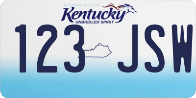 KY license plate 123JSW