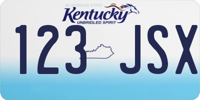 KY license plate 123JSX