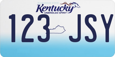KY license plate 123JSY