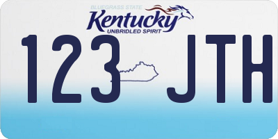 KY license plate 123JTH