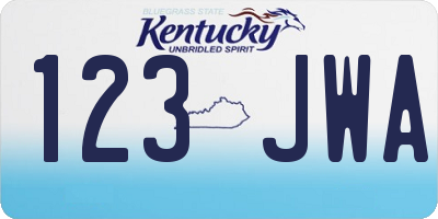 KY license plate 123JWA