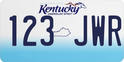 KY license plate 123JWR