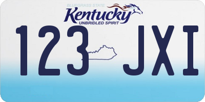 KY license plate 123JXI